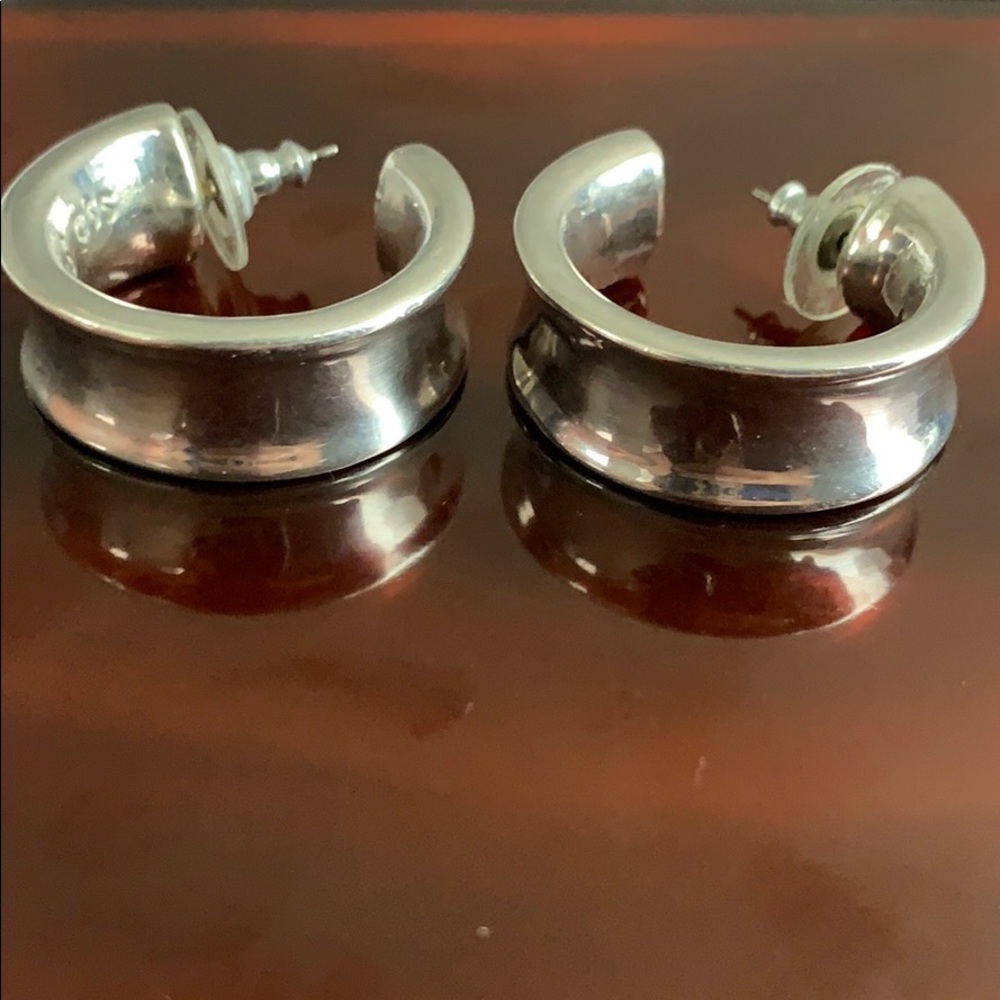 Sterling Silver Chunky Hoop Earrings